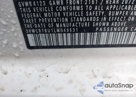 2020 Volkswagen Jetta 1.4T R-Line/1.4T S/1.4T Se/S из США, поврежденный, VIN 3VWCB7BU1LM049531